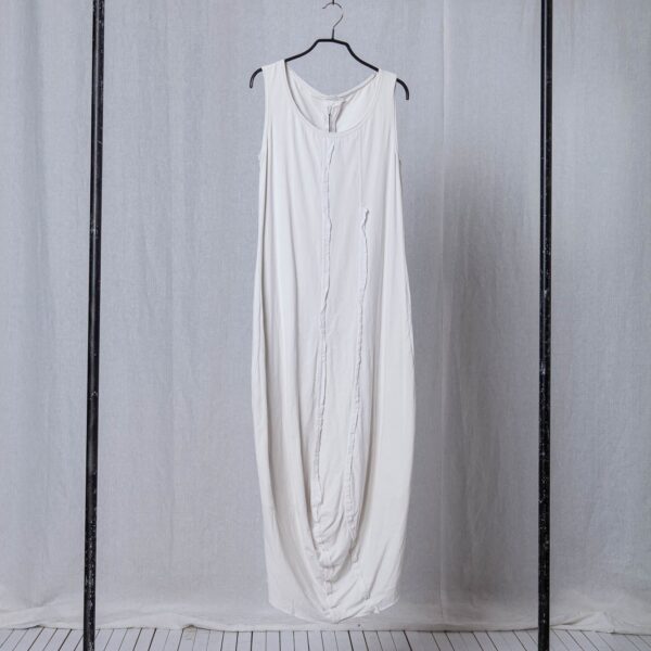 Colpax Banana-Shaped Cotton Jersey Dress – Lightweight Poplin Detail